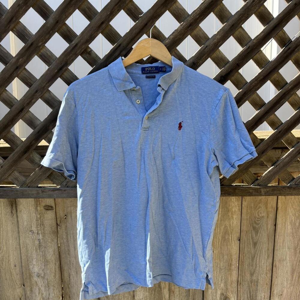 Polo Ralph Lauren Light Blue Polo Shirt — Classic Fit / Size M / Red Pony Logo